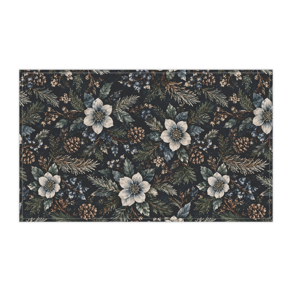 Midnight Winter Garden Cotton Twill Tea Towel | The Winter House Collection