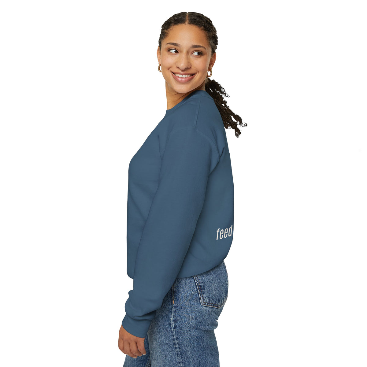 Traditional Tattoo-Style Crane Illustration Sweatshirt | Vintage Flash, Limited Palette — view 78
