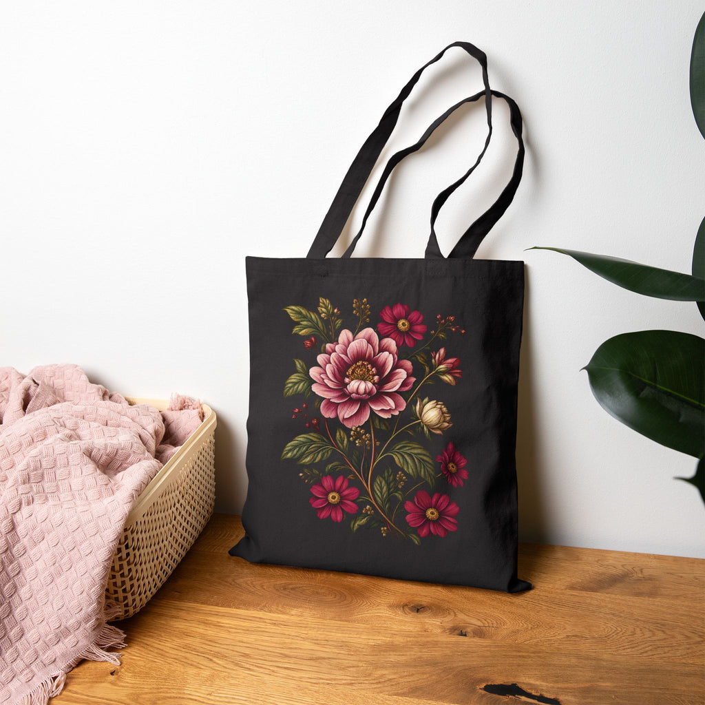 Victorian No. 003 – Vintage Floral Tote Bag | Botanical Cotton Canvas Shopper — view 12