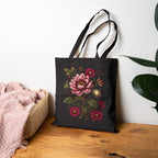 Victorian No. 003 – Vintage Floral Tote Bag | Botanical Cotton Canvas Shopper — view 12