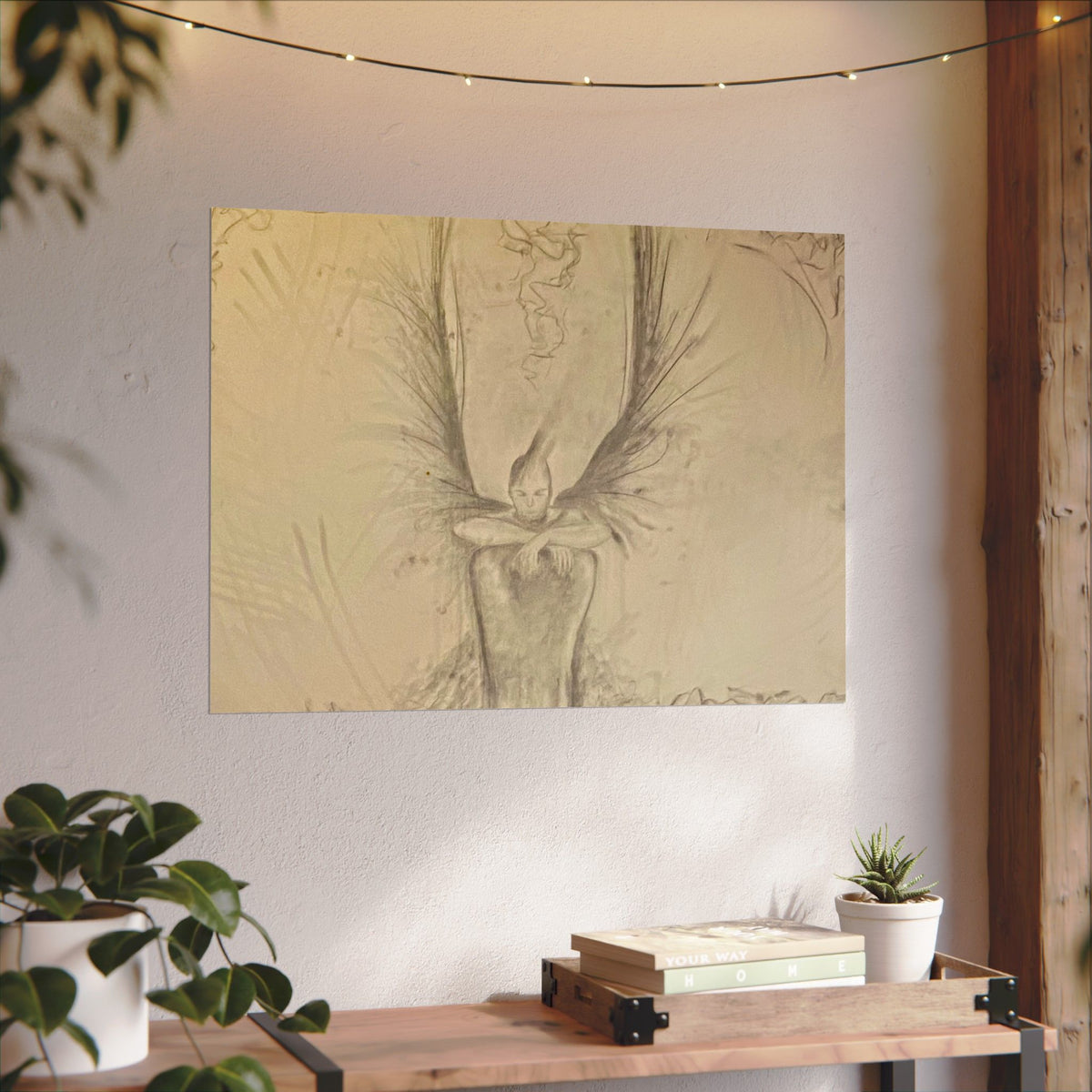 The Guardian charcoal fine art print on textured watercolor paper — product view 9