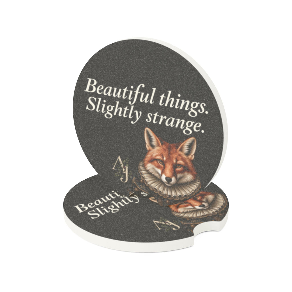 Beautiful Things - Slightly Strange — Fox Soapstone Car Coaster