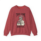 True Crime and Tea Sweatshirt | Skull Tea Mug Graphic, Podcast Lover Crewneck — view 7