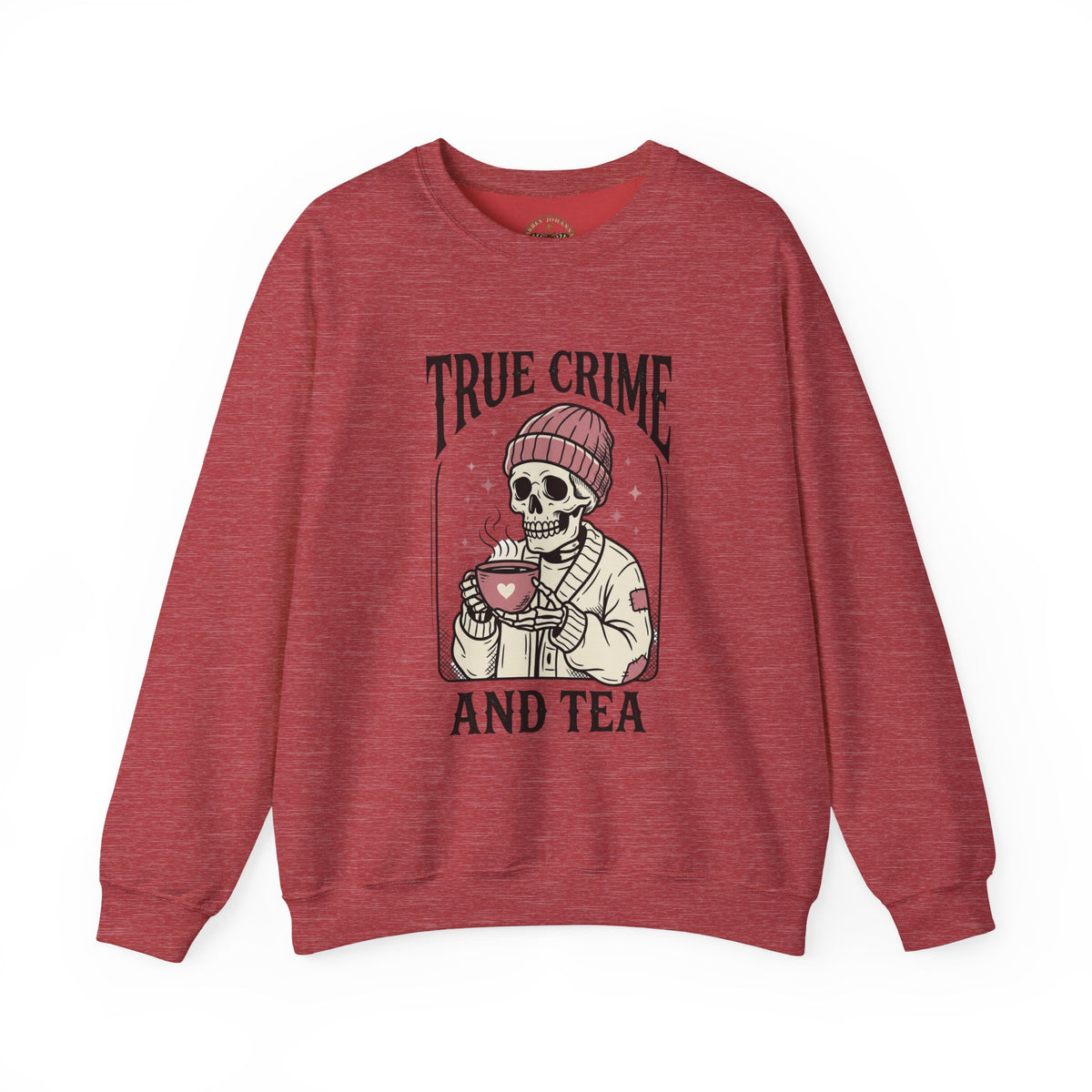 True Crime and Tea Sweatshirt | Skull Tea Mug Graphic, Podcast Lover Crewneck — view 7