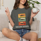 T-Shirt — Vintage Cassette Stack “feed.your.curiosity.” Retro Music Tee — view 33