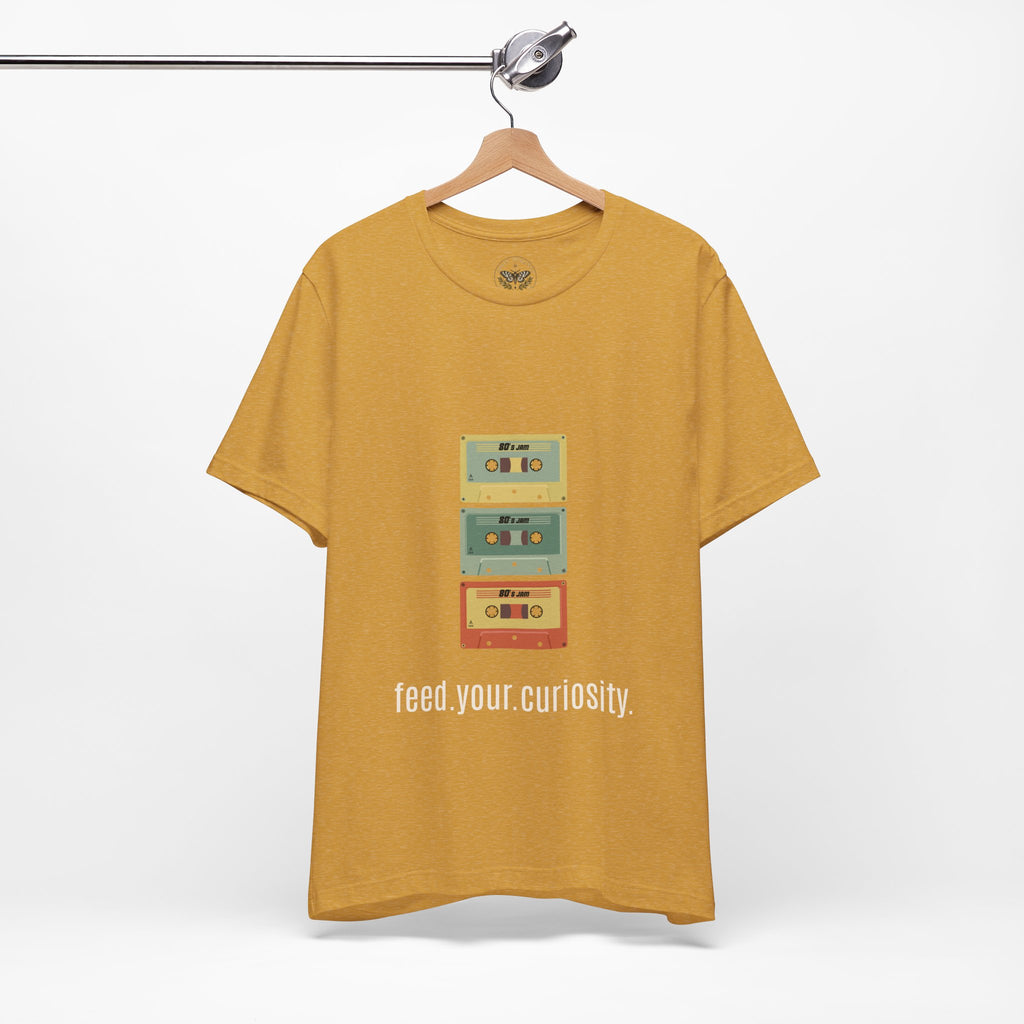 Feed Your Curiosity retro cassette tape graphic T-shirt — product view 16