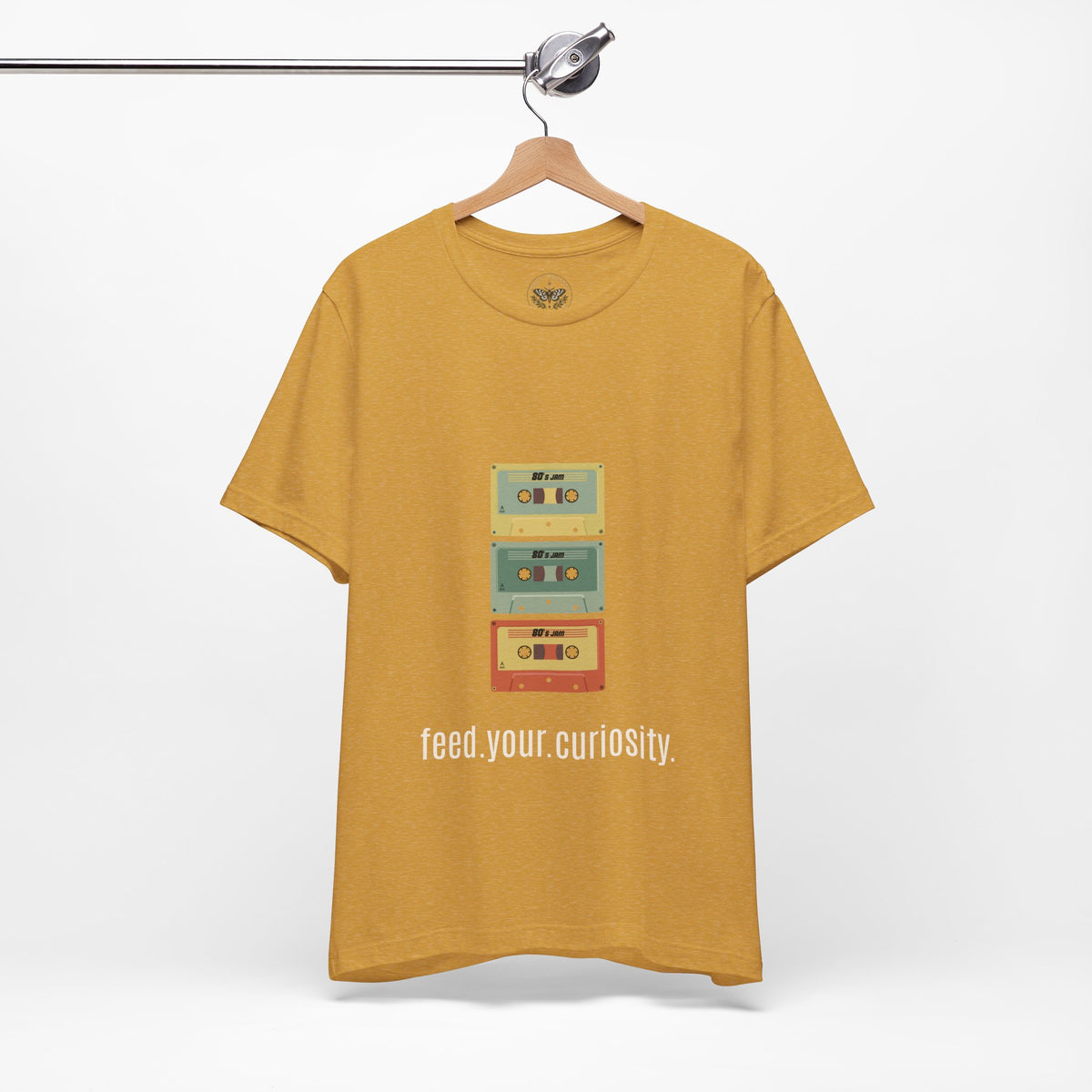 Feed Your Curiosity retro cassette tape graphic T-shirt — product view 16