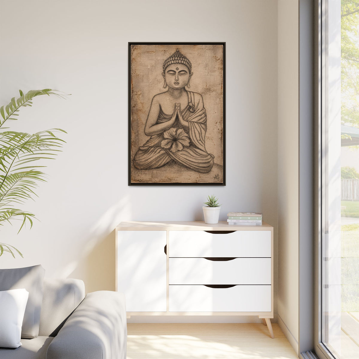 The Quiet Within — Framed Canvas Art | Original Pencil-on-Canvas Artwork by Abbey Johanna — view 10