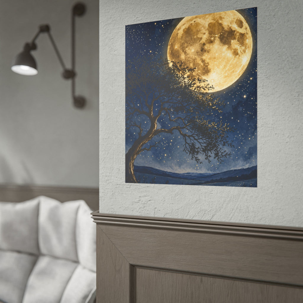 Moonlit Tree Surreal Poster — Night Sky Wall Art Print — view 5