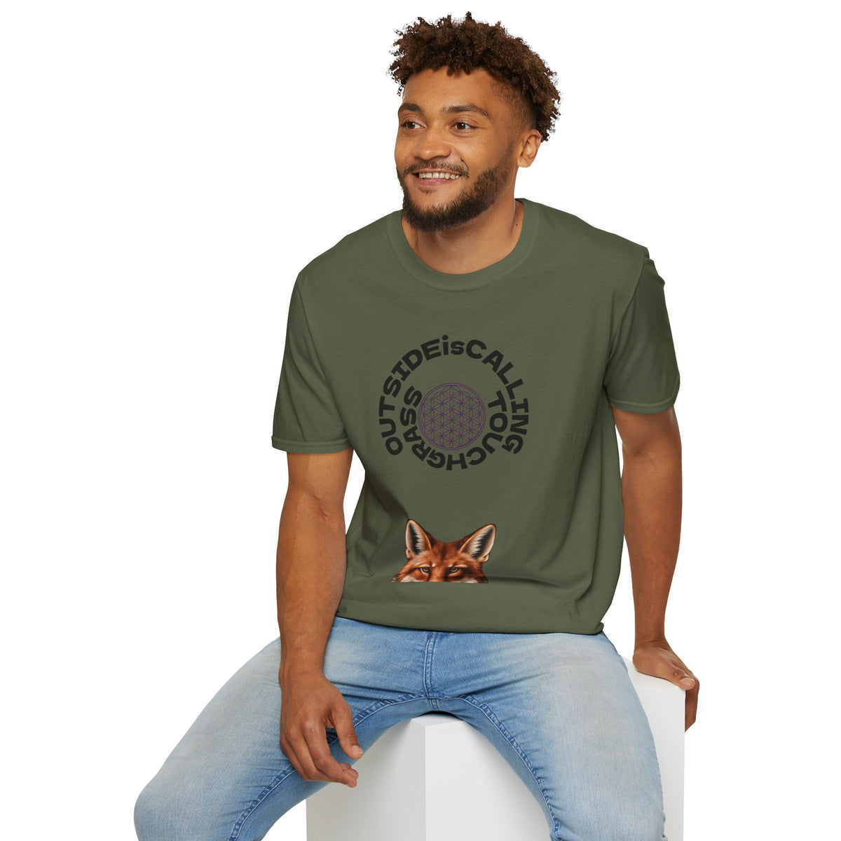 Touch Grass Fox — Outside Is Calling | Super-Soft Unisex T-Shirt — view 6