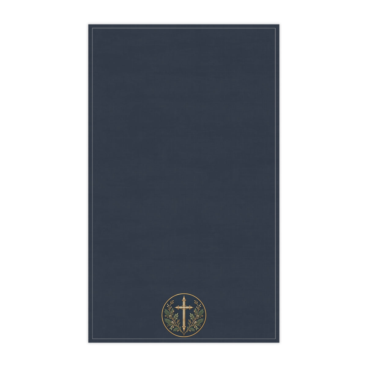 Nocturne Tartan Cross Medallion Cotton Twill Tea Towel | The Winter House Collection