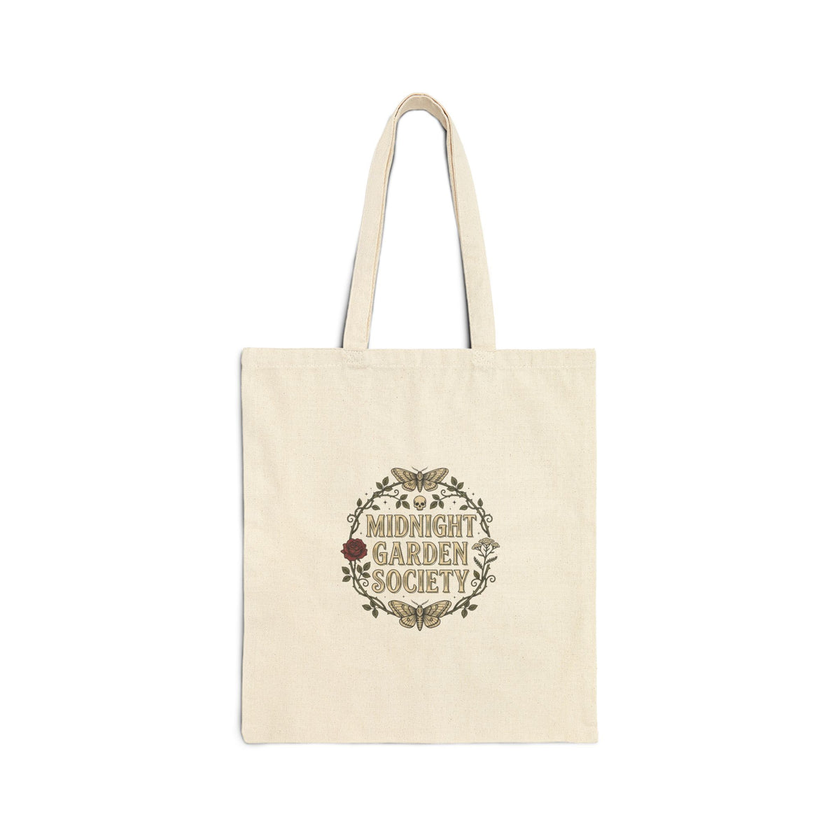 Midnight Garden floral crest Tote | Gothic botanicals, vintage botanical — view 2