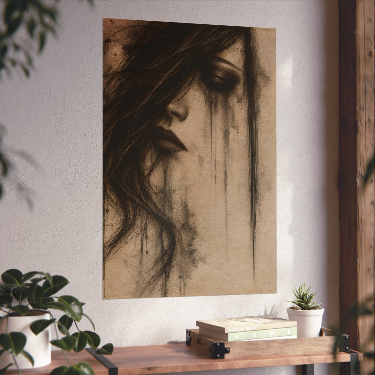AFTER charcoal and graphite dark portrait fine art print by Abbey Johanna.