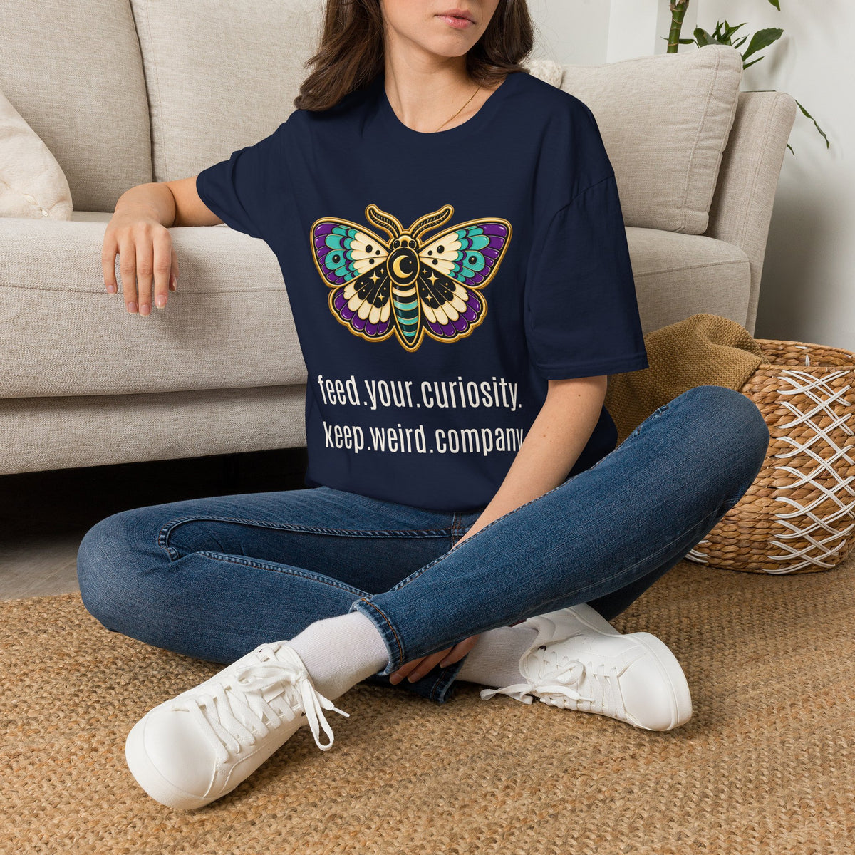 Feed Your Curiosity — Moth Super-Soft Tee | Abbey Johanna — view 3
