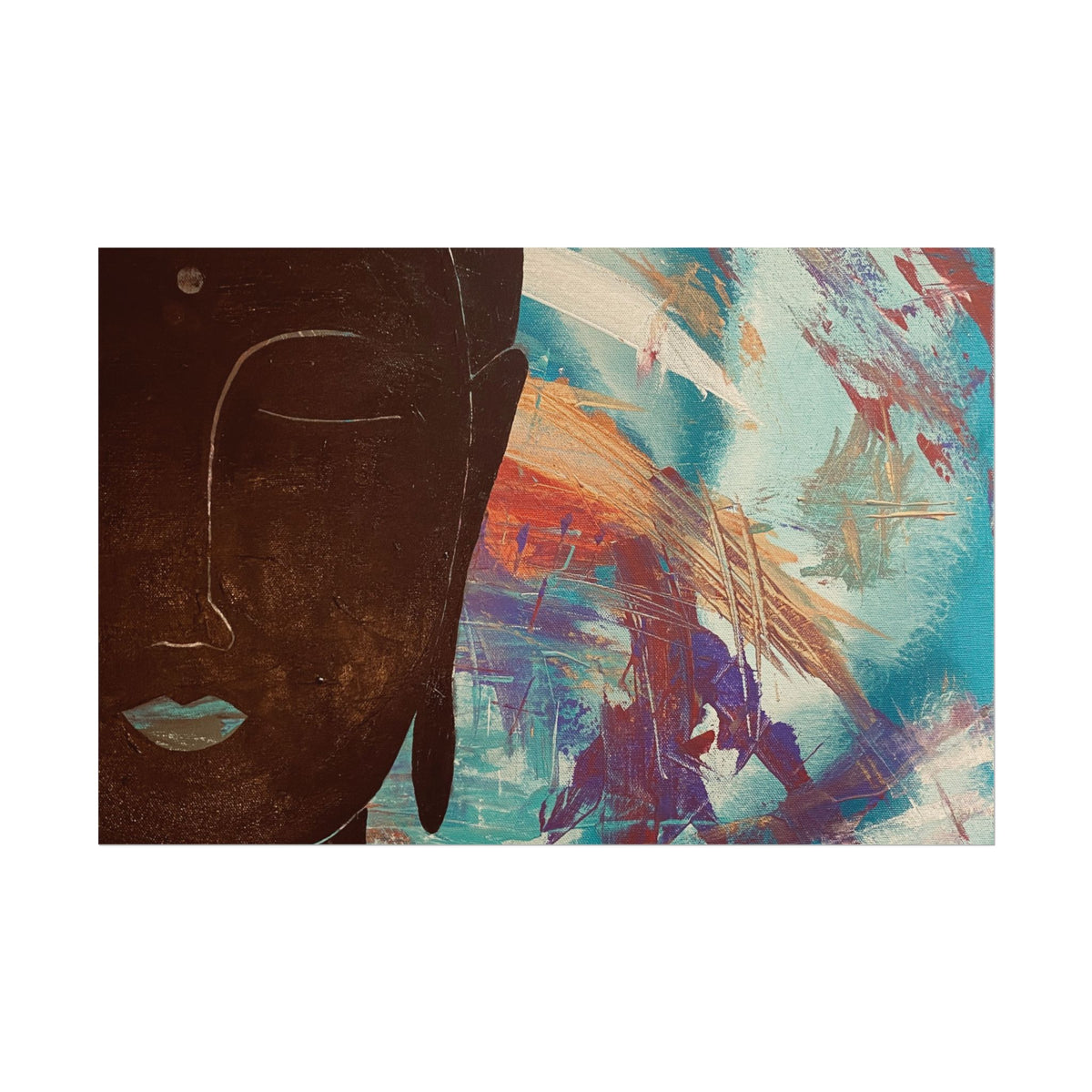 Stillness with Chaos – Abstract Portrait Wall Art | Colorful Modern Fine Art Print