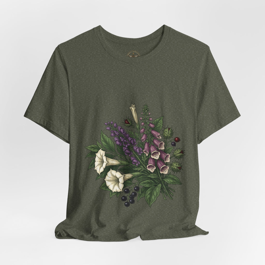 Gothic Botanical 'Look Don't Touch' Tee | Dark Floral Illustration