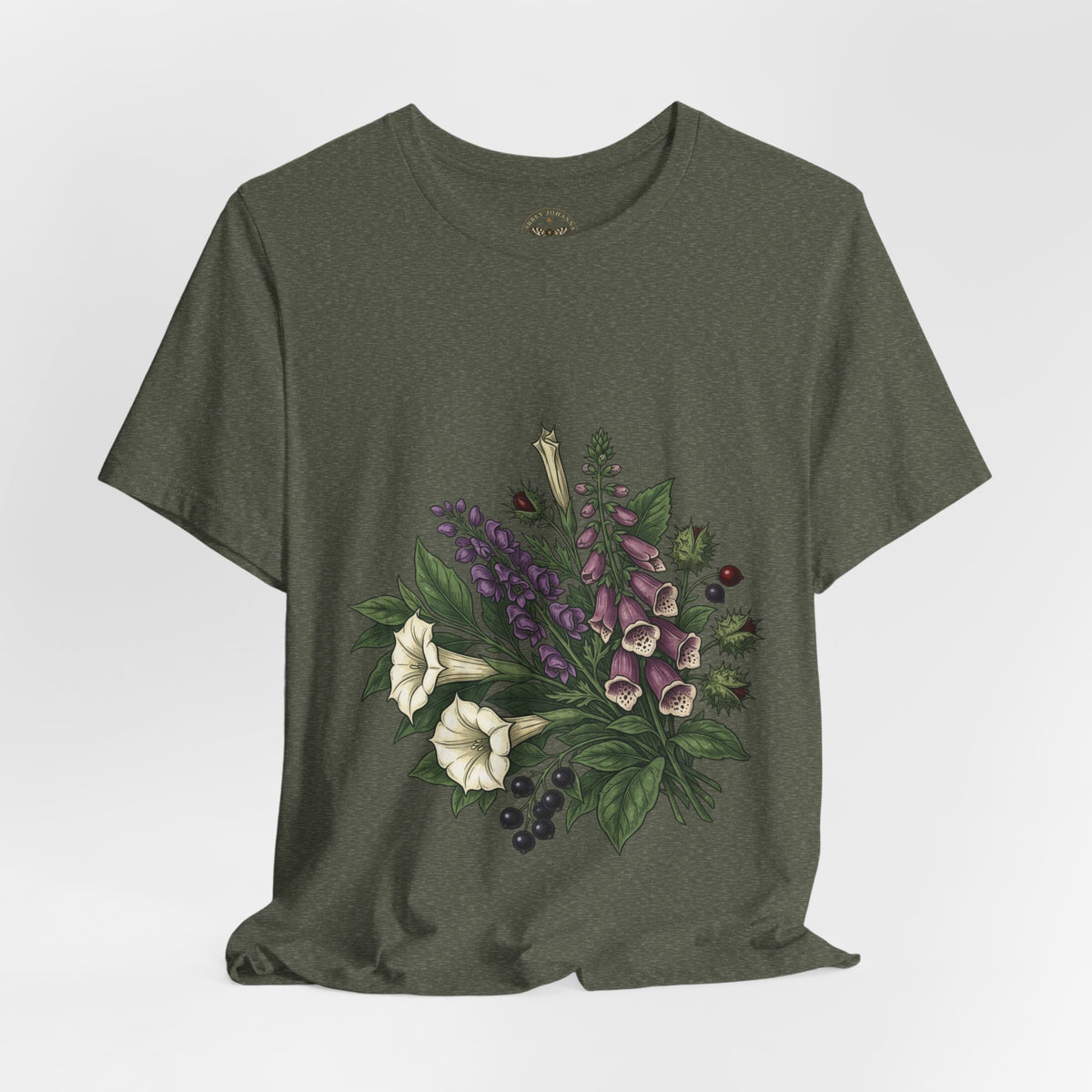 Gothic Botanical 'Look Don't Touch' Tee | Dark Floral Illustration