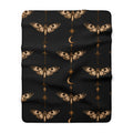 Moth & Moon Sherpa Blanket — Cozy Celestial Fleece Throw