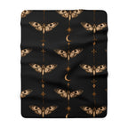 Moth & Moon Sherpa Blanket — Cozy Celestial Fleece Throw
