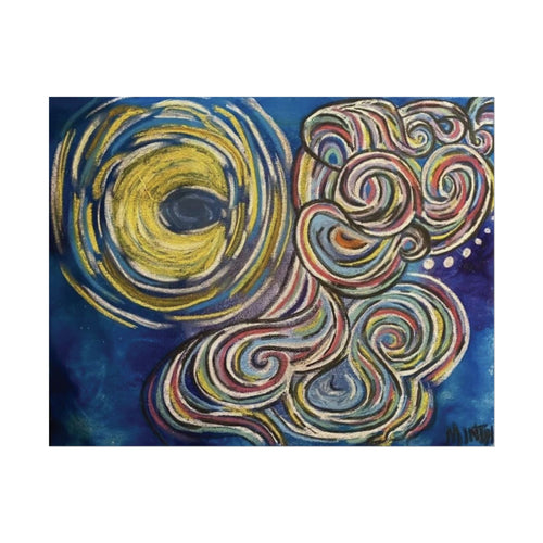 Abstract Moon Swirl Poster — Colorful Whirlwind Wall Art (Rolled Poster) — view 1