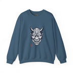 Oni Mask Illustration Crewneck Sweatshirt | Traditional Tattoo-Inspired, Bold Flash Art — view 21