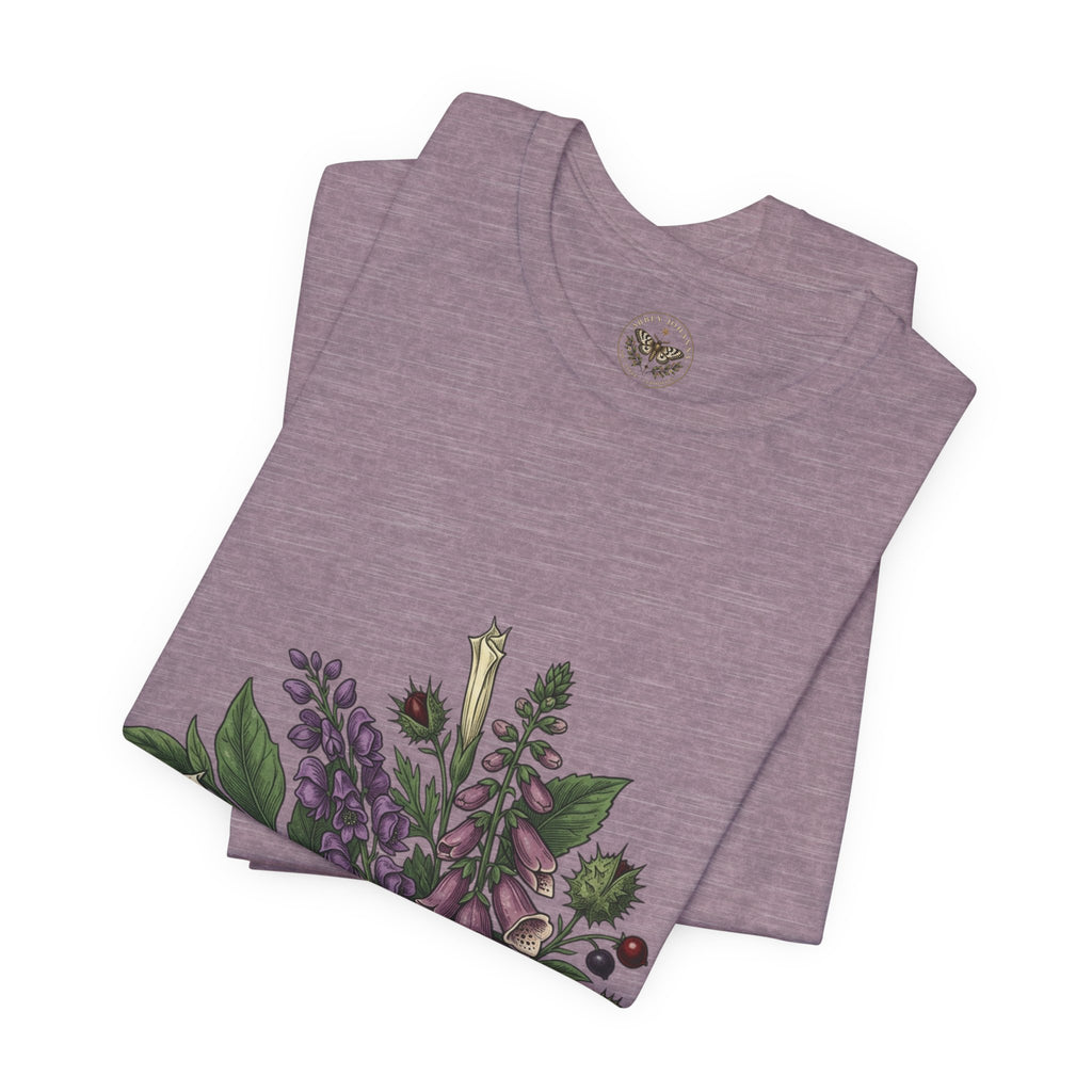 Gothic Botanical 'Look Don't Touch' Tee | Dark Floral Illustration