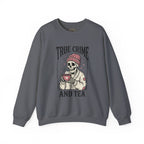 True Crime and Tea Sweatshirt | Skull Tea Mug Graphic, Podcast Lover Crewneck — view 6