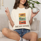 T-Shirt — Vintage Cassette Stack “feed.your.curiosity.” Retro Music Tee — view 13
