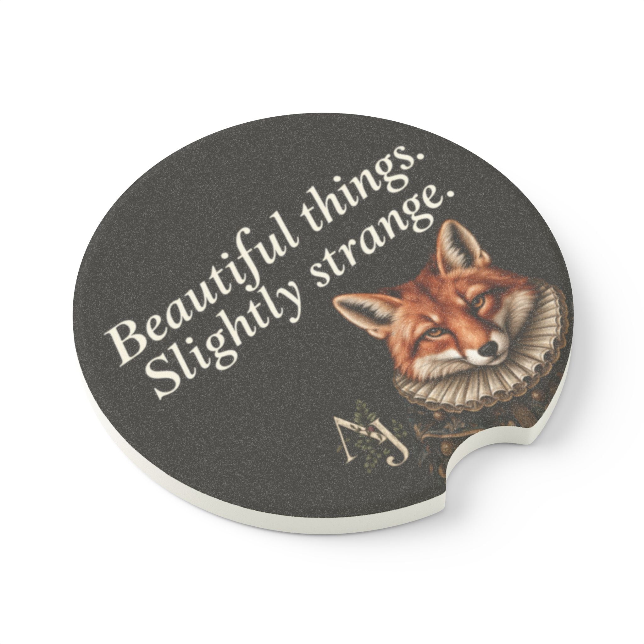 Beautiful Things - Slightly Strange — Fox Soapstone Car Coaster