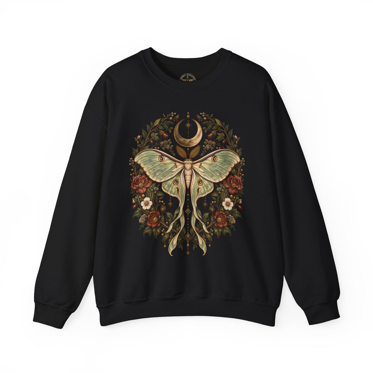 Beetle Botanical Wreath Pullover Sweatshirt | Gothic Botanicals