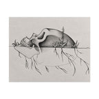 What Remains botanical skull graphite and charcoal art print by Abbey Johanna.