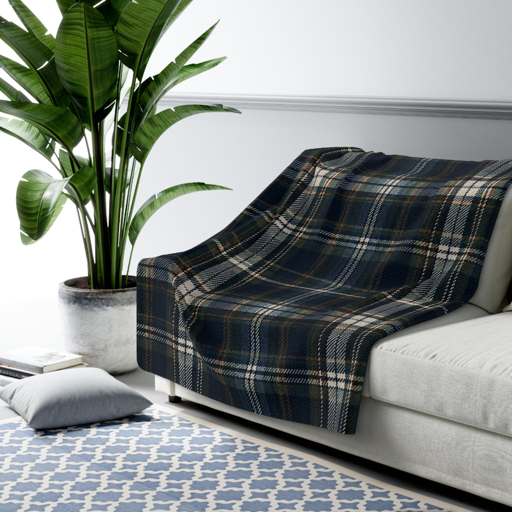 Nocturne Tartan Sherpa Throw | The Winter House Collection