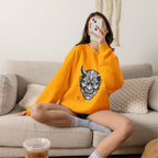 Oni Mask Illustration Crewneck Sweatshirt | Traditional Tattoo-Inspired, Bold Flash Art — view 16