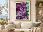 Rosie Posie – Purple Abstract Floral Original Reproduction Fine Wall Art Print | Moody Oil Painting Decor — product image 1