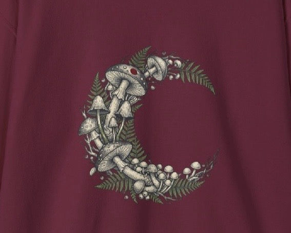 Crescent Moon Floral Wreath Sweatshirt | Gothic Botanicals — view 7