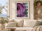 Rosie Posie – Purple Abstract Floral Original Reproduction Fine Wall Art Print | Moody Oil Painting Decor — product image 2