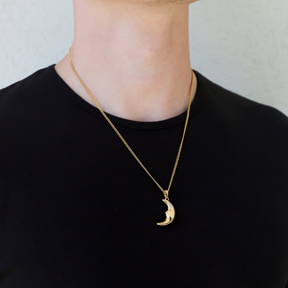 Crescent Moon Pendant Necklace Set