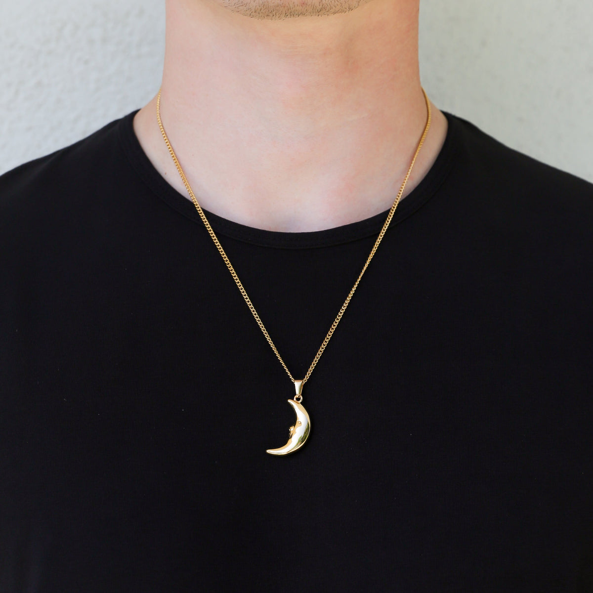 Crescent Moon Pendant Necklace Set