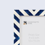 Poster Frames Chevron Collection Bone Inlay, Blue, 3 Sizes