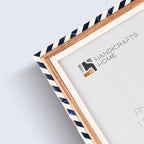Picture Frame Marquet Bevel Collection Resin Inlay Blue White Pack of 2 Available in 7 Sizes