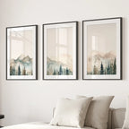 Nature Prints Modern Minimal Forest Wall Art Set