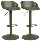 Adjustable Swivel Bar Stools Set of 2 with Back & Footrest