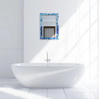 Make To Order Indigo Pattern Mirror Bone Inlay Collection - 24x36 inches