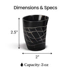 Whiskey Shot Cups Set Web Pattern Real Ox Horn 6.5 oz, Pack 4, 8 & 12