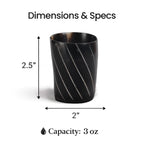 Whiskey Shot Cups Set Twist Pattern Real Ox Horn 6.5 oz, Pack 4, 8 & 12