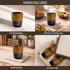 Whiskey Shot Cups Set Strips Pattern Real Ox Horn 6.5 oz, Pack 4, 8 & 12