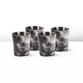 Whiskey Shot Cups Set Odin Pattern Real Ox Horn 6.5 oz, Pack 4, 8 & 12