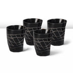 Whiskey Shot Cups Set Web Pattern Real Ox Horn 6.5 oz, Pack 4, 8 & 12