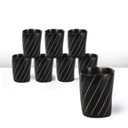 Whiskey Shot Cups Set Twist Pattern Real Ox Horn 6.5 oz, Pack 4, 8 & 12