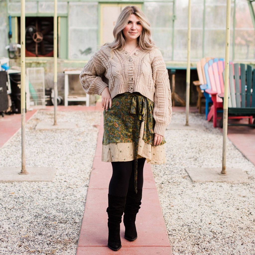 Knee-Length: "Mini" Sari Wrap Skirts